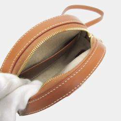 Celine Beige/Brown Canvas Triomphe Round Shoulder Bag