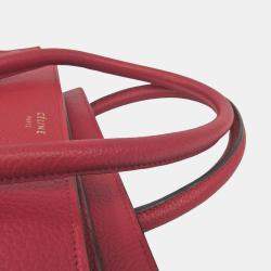 Celine Red Leather Micro Luggage Satchel