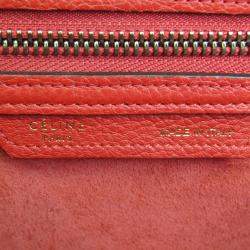 Celine Red Leather Micro Luggage Satchel