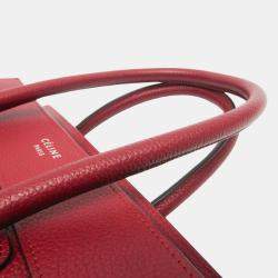 Celine Dark Red Leather Micro Luggage Satchel