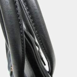 Celine Black Leather and Denim Micro Luggage Satchel