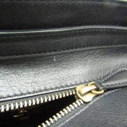 Celine Black Leather and Denim Micro Luggage Satchel