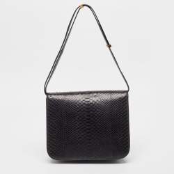 Celine Brown Python Large Classic Box Shoulder Bag