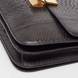 Celine Brown Python Large Classic Box Shoulder Bag