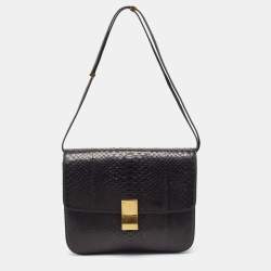 Celine Brown Python Large Classic Box Shoulder Bag