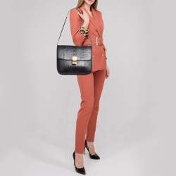 Celine Brown Python Large Classic Box Shoulder Bag