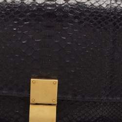 Celine Brown Python Large Classic Box Shoulder Bag