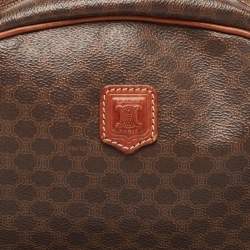 Pre Owned Celine Brown Macadam Coated Canvas and Leather Dome Satchel