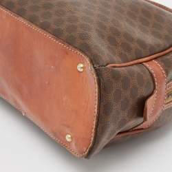 Pre Owned Celine Brown Macadam Coated Canvas and Leather Dome Satchel