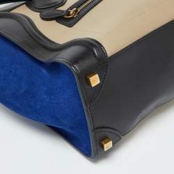 Celine Tri Color Leather and Suede Micro Luggage Tote
