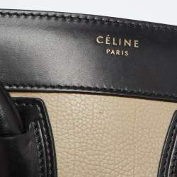 Celine Tri Color Leather and Suede Micro Luggage Tote