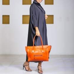 Celine Orange Leather Shoulder Luggage Tote