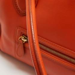 Celine Orange Leather Shoulder Luggage Tote