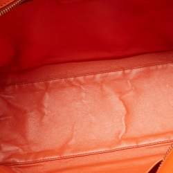 Celine Orange Leather Shoulder Luggage Tote