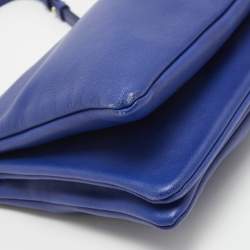 Pre Owned Celine Blue Leather Large Trio Crossbody Bag