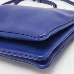 Pre Owned Celine Blue Leather Large Trio Crossbody Bag