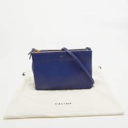 Pre Owned Celine Blue Leather Large Trio Crossbody Bag
