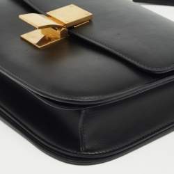 Pre Owned Celine Black Leather Medium Classic Box Shoulder Bag