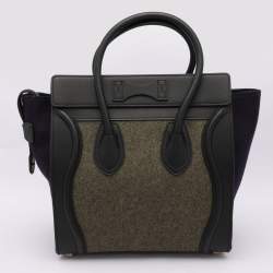 Pre Owned Celine Multicolor Leather and Felt Micro Luggage Tote