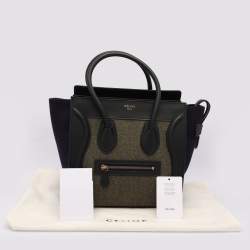 Pre Owned Celine Multicolor Leather and Felt Micro Luggage Tote