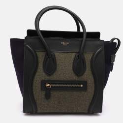 Pre Owned Celine Multicolor Leather and Felt Micro Luggage Tote