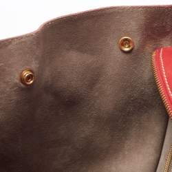 Pre Owned Celine Red Leather Envelope Luggage Tote