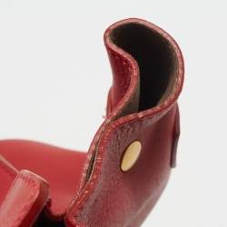 Pre Owned Celine Red Leather Envelope Luggage Tote