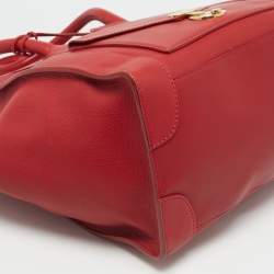 Pre Owned Celine Red Leather Envelope Luggage Tote