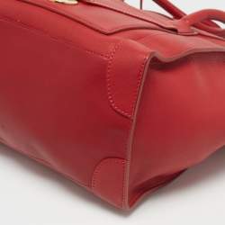 Pre Owned Celine Red Leather Envelope Luggage Tote