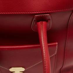 Pre Owned Celine Red Leather Envelope Luggage Tote