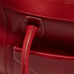 Pre Owned Celine Red Leather Envelope Luggage Tote