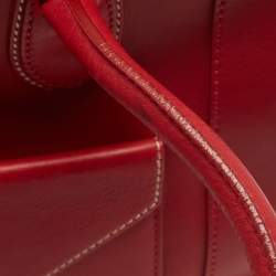 Pre Owned Celine Red Leather Envelope Luggage Tote