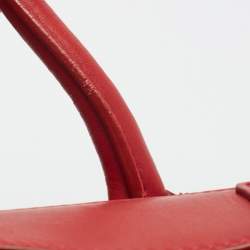Pre Owned Celine Red Leather Envelope Luggage Tote