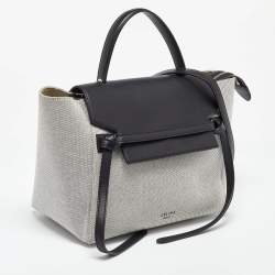 Pre Owned حقيبة سيلين ميني بيلت جلد أسود/ أخضر تفاحي بيد علوية