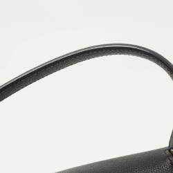 Celine Black Leather Micro Belt Top Handle Bag