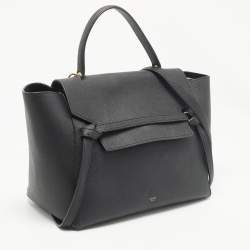 Celine Black Leather Micro Belt Top Handle Bag