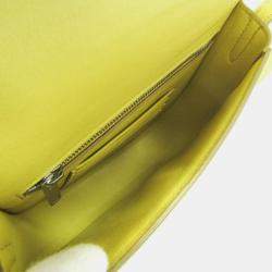 Celine Yellow Leather Medium Trotteur Shoulder Bag