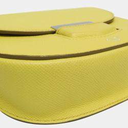 Celine Yellow Leather Medium Trotteur Shoulder Bag