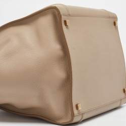 Pre Owned Celine Beige Leather Medium Phantom Luggage Tote