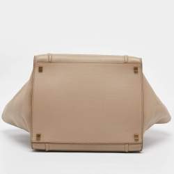 Pre Owned Celine Beige Leather Medium Phantom Luggage Tote