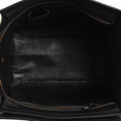 Pre Owned Celine Cream/Black Canvas and Leather Mini Luggage Tote