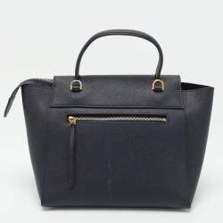 Celine Blue Leather Micro Belt Top Handle Bag