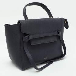 Celine Blue Leather Micro Belt Top Handle Bag