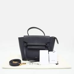 Celine Blue Leather Micro Belt Top Handle Bag