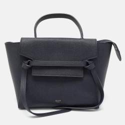 Celine Blue Leather Micro Belt Top Handle Bag