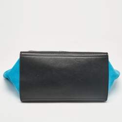 Pre Owned Celine Tricolor Leather and Suede Medium Trapeze Bag