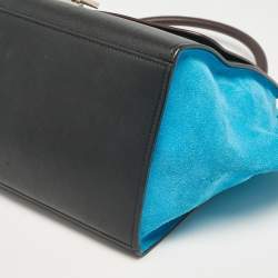 Pre Owned Celine Tricolor Leather and Suede Medium Trapeze Bag