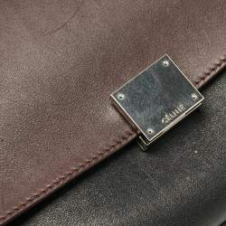 Pre Owned Celine Tricolor Leather and Suede Medium Trapeze Bag