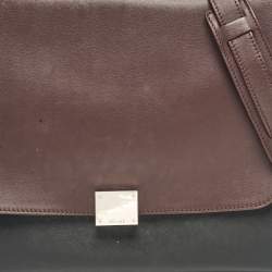Pre Owned Celine Tricolor Leather and Suede Medium Trapeze Bag
