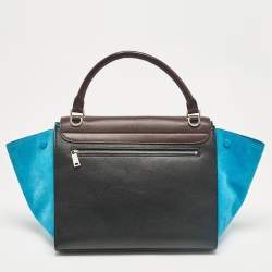Pre Owned Celine Tricolor Leather and Suede Medium Trapeze Bag